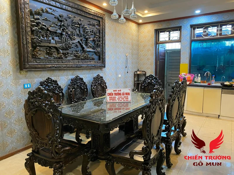 Bộ Bàn Ghế Ăn Hoa Lá Tây Siêu Vip